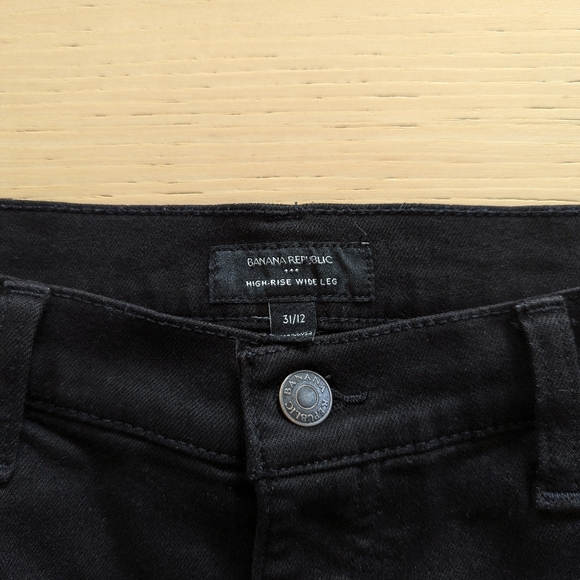 Banana Republic 2025 Wide-Leg High-Rise Jean Black Wash Denim - 31/12 - Picture 3 of 10